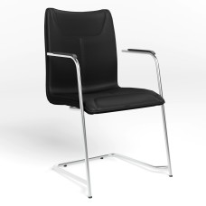 Стілець офісний Новий Стиль DESILVA ARM CHROME (BOX-2) ECO-30 (Чорний) (NWS-127397)