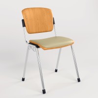 Стілець офісний Новий Стиль ERA WOOD CHROME PLUS COMBI LINK V-18 (Кремовий) M (NWS-127557)