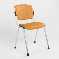Стілець офісний Новий Стиль ERA WOOD CHROME PLUS COMBI V-17 (Бежевий) M (NWS-127537)