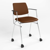 Стілець офісний Новий Стиль ISIT ARM CHROME RMH (BOX-2) V-19 (Коричневий) (NWS-128067)