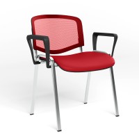Стул офисный ISO NET ARM CHROME OH-6 V-27 (Красный) M (NWS-127807)
