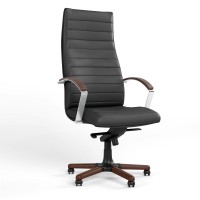 Кресло офисное поворотное Новый Стиль IRIS WOOD MPD EX4 ECO-30 (Черный) (NWS-126339)
