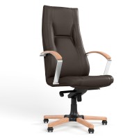 Крісло офісне поворотне Новий Стиль KING WOOD MPD EX4 ECO-31 (Темно-коричневий) (NWS-126459)