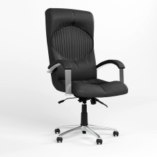 Крісло офісне поворотне Новий Стиль GERMES STEEL CHROME (ANYFIX) ECO-30 (Чорний) (NWS-126050)