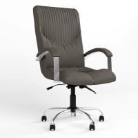 Крісло офісне поворотне Новий Стиль GERMES STEEL LB CHROME (ANYFIX+COMFORT) ECO-70 (Сірий) (NWS-126110)