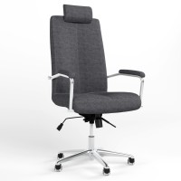 Крісло офісне поворотне Новий Стиль GRAND HR STEEL CHROME ANYFIX AL68 C-38 (Антрацит) (NWS-126200)
