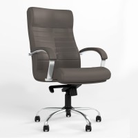 Крісло офісне поворотне Новий Стиль ORION STEEL LB CHROME (COMFORT) ECO-70 (Сірий) (NWS-126645)