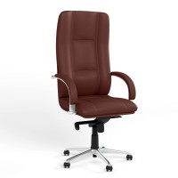 Крісло офісне поворотне Новий Стиль STAR STEEL CHROME ECO-28 (Бордовий) (NWS-126765)