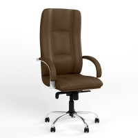 Кресло офисное поворотное Новый Стиль STAR STEEL CHROME (COMFORT) ECO-35 (Кофе) (NWS-126785)