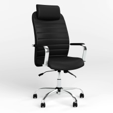 Кресло руководителя с подголовником Новый Стиль BRUNO HR (COMFORT+АNYFIX) ECO-30 (Черный) (NWS-125337)