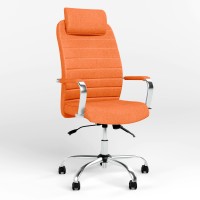 Крісло керівника з підголівником Новий Стиль BRUNO HR (COMFORT+АNYFIX) ZT-02 (Помаранчевий) (NWS-125347)