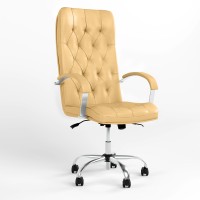 Кресло руководителя поворотное Новый Стиль CUBA STEEL CHROME ANYFIX CHR68 ECO-01 (Бежевый) (NWS-125457)