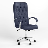 Кресло руководителя поворотное Новый Стиль CUBA STEEL CHROME ANYFIX CHR68 ECO-22 (Синий) (NWS-125477)