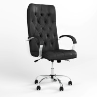 Крісло керівника поворотне Новий Стиль CUBA STEEL CHROME ANYFIX CHR68 ECO-30 (Чорний) (NWS-125487)
