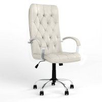 Крісло керівника поворотне Новий Стиль CUBA STEEL CHROME TILT CHR68 ECO-50 (Білий) (NWS-125507)