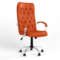 Крісло керівника поворотне Новий Стиль CUBA STEEL CHROME TILT CHR68 ECO-72 (Помаранчевий) (NWS-125517)
