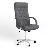 Кресло офисное поворотное Новый Стиль FIDEL STEEL CHROME TILT AL68 P LE-N (Серый) (NWS-125947)