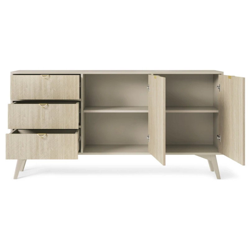 Комод Perfect Home Forest KSZ158 2-дверний з 3 шухлядами 158х80х38 см Беж пісочний/ялиця сканді (PFH-091483)