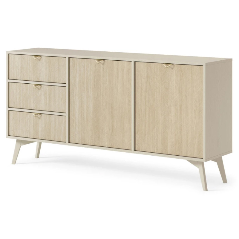 Комод Perfect Home Forest KSZ158 2-дверний з 3 шухлядами 158х80х38 см Беж пісочний/ялиця сканді (PFH-091483)