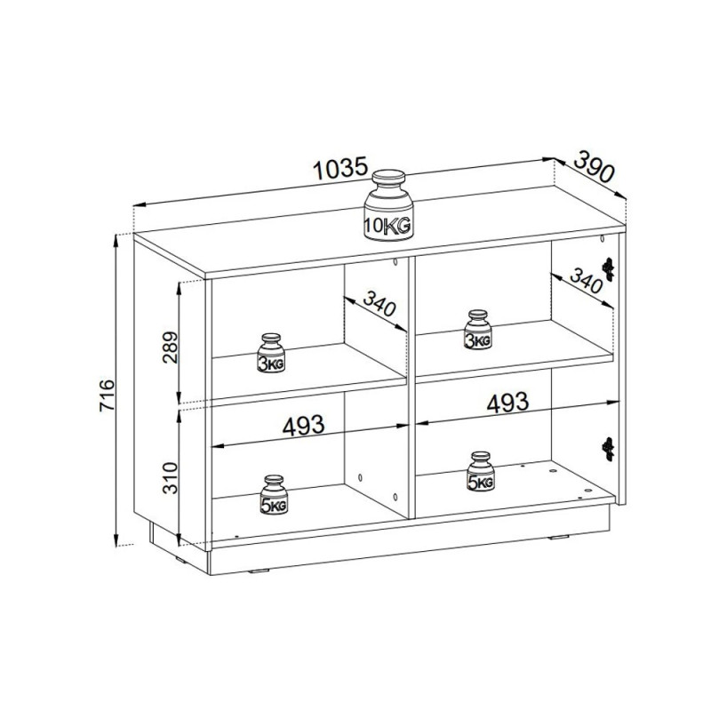Комод Perfect Home Royal K104 2D 103,5x71,6x39 Бежевий (PFH-091289)