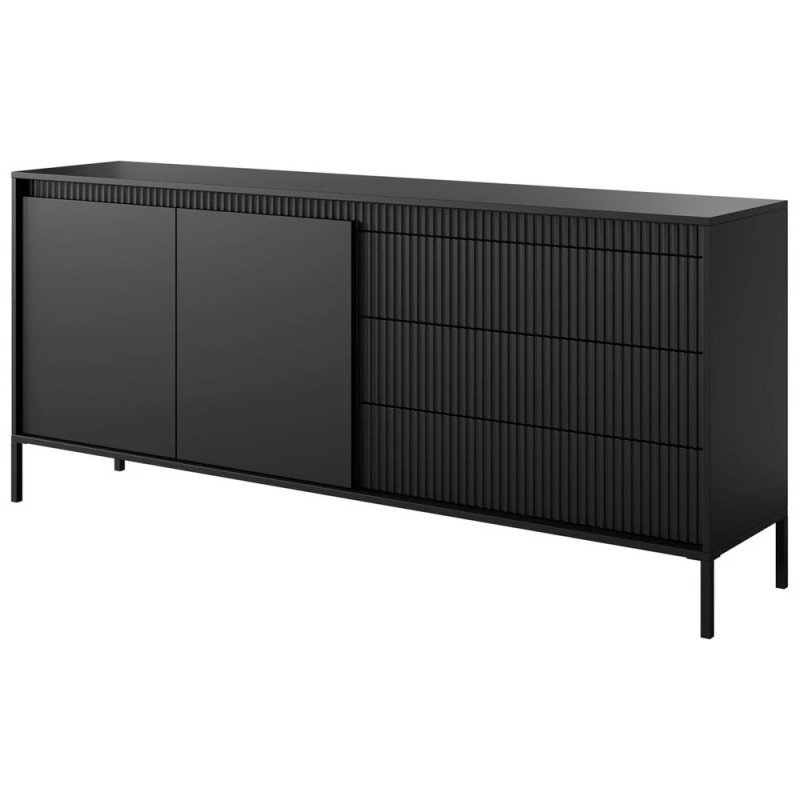 Комод з телескопічними напрямними Perfect Home Senso 2D3S/187 187,1x81,4x39,5 Чорний (PFH-091136)