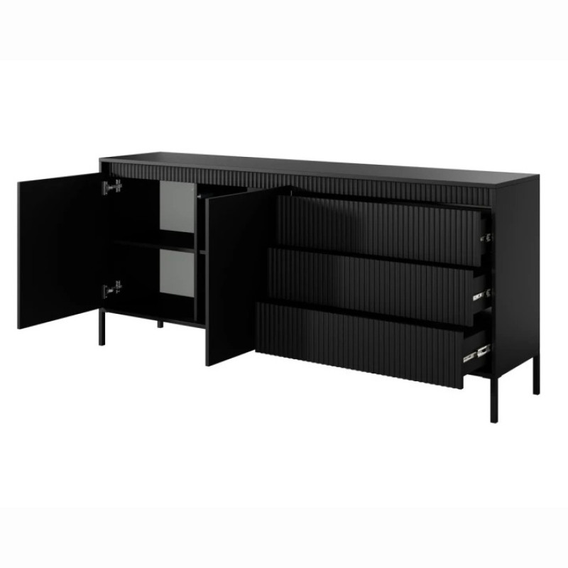 Комод з телескопічними напрямними Perfect Home Senso 2D3S/187 187,1x81,4x39,5 Чорний (PFH-091136)