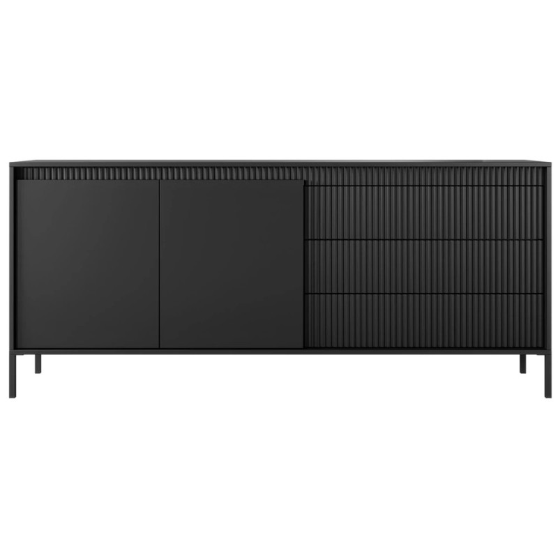 Комод з телескопічними напрямними Perfect Home Senso 2D3S/187 187,1x81,4x39,5 Чорний (PFH-091136)