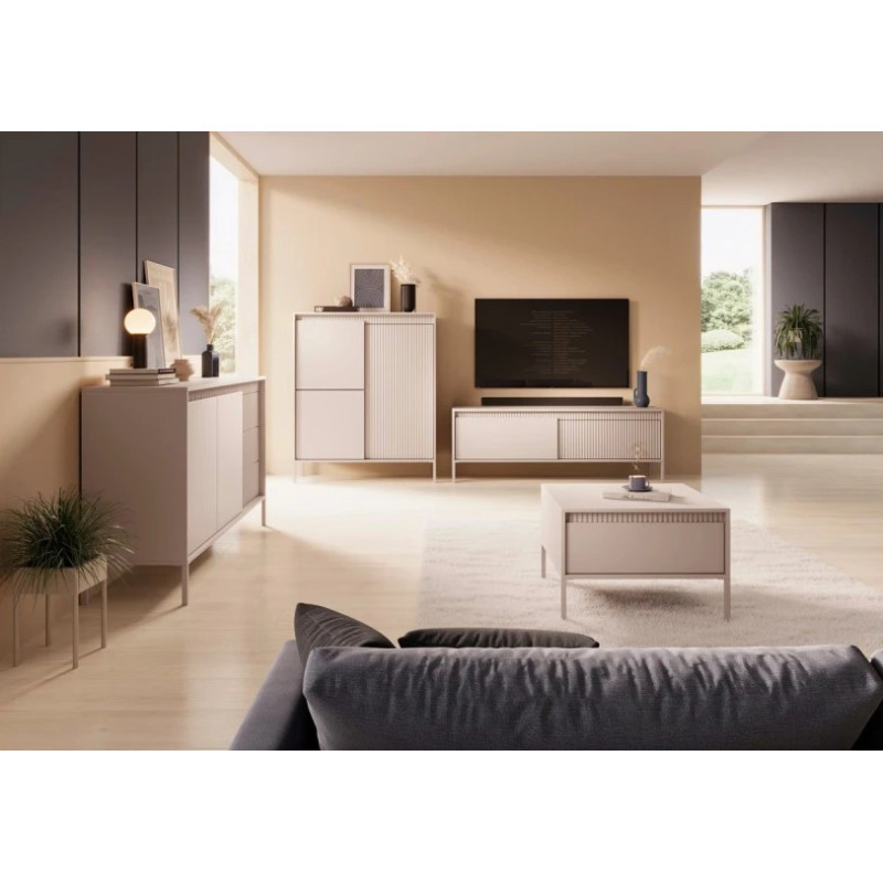 Комод високий Perfect Home Senso 3D 123,4x103,5x39,5 Бежевий (PFH-091106)