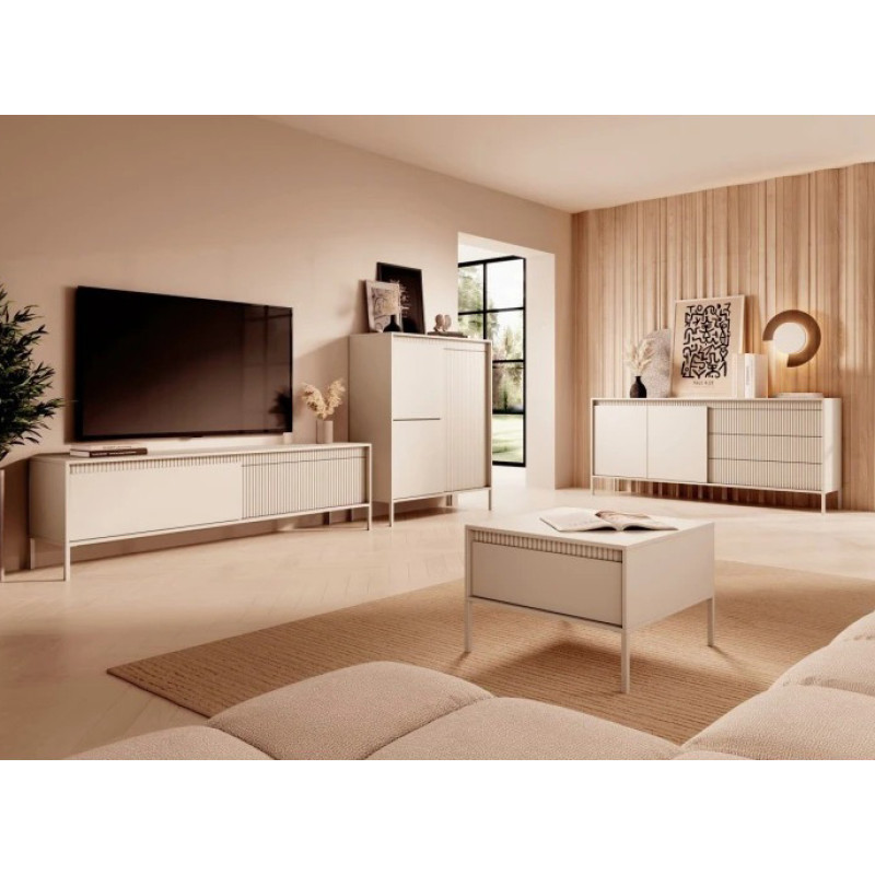 Комод високий Perfect Home Senso 3D 123,4x103,5x39,5 Бежевий (PFH-091106)