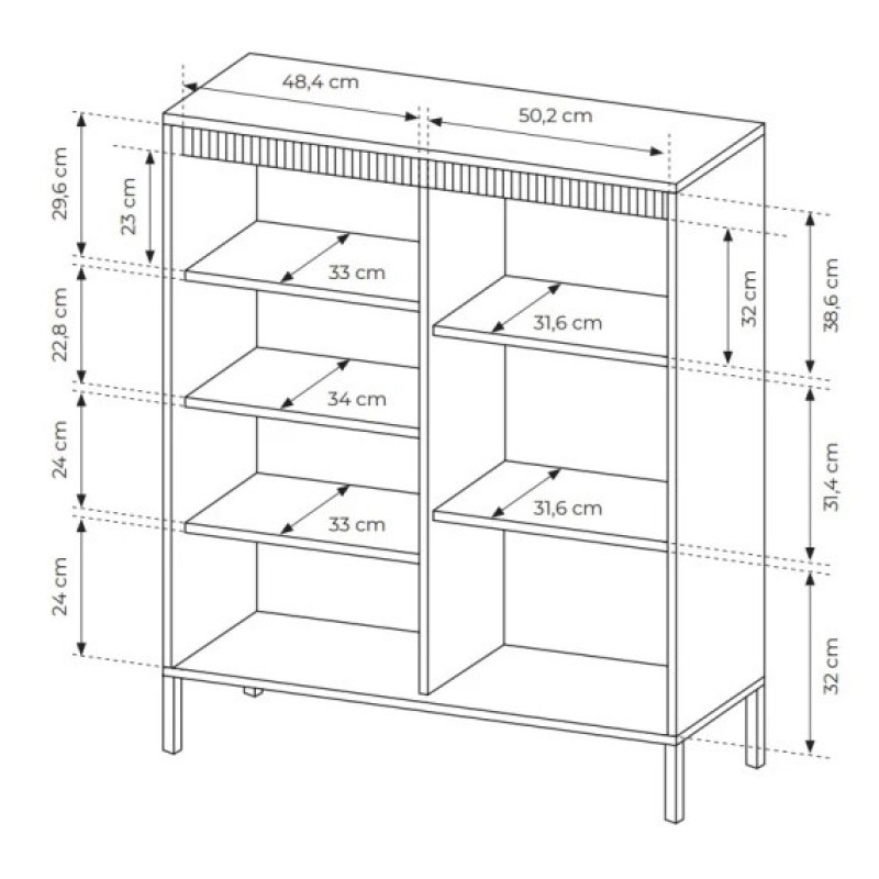 Комод високий Perfect Home Senso 3D 123,4x103,5x39,5 Бежевий (PFH-091106)