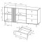 Комод з телескопічними напрямними Perfect Home Kadis 2D3W/165 165,1x82,2x40 Дуб артизан/Антрацит (PFH-091172)