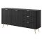 Комод з телескопічними напрямними Perfect Home Lante 2D3S/163 163,2x81,2x38 Чорний (золоті ніжки) (PFH-091191)