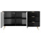 Комод з телескопічними напрямними Perfect Home Lante 2D3S/163 163,2x81,2x38 Чорний (золоті ніжки) (PFH-091191)