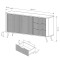 Комод з телескопічними напрямними Perfect Home Lante 2D3S/163 163,2x81,2x38 Чорний (золоті ніжки) (PFH-091191)