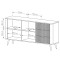 Комод з телескопічними напрямними Perfect Home Lante 2D3S/163 163,2x81,2x38 Чорний (золоті ніжки) (PFH-091191)