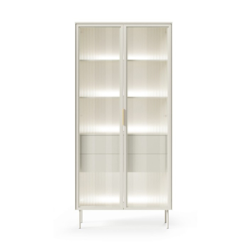Вітрина висока з підсвіткою Perfect Home Lumi 2D2S/92 194,6х91,5х39,3 Кашемір (PFH-091382)