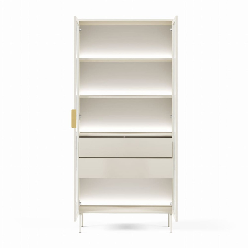 Вітрина висока з підсвіткою Perfect Home Lumi 2D2S/92 194,6х91,5х39,3 Кашемір (PFH-091382)