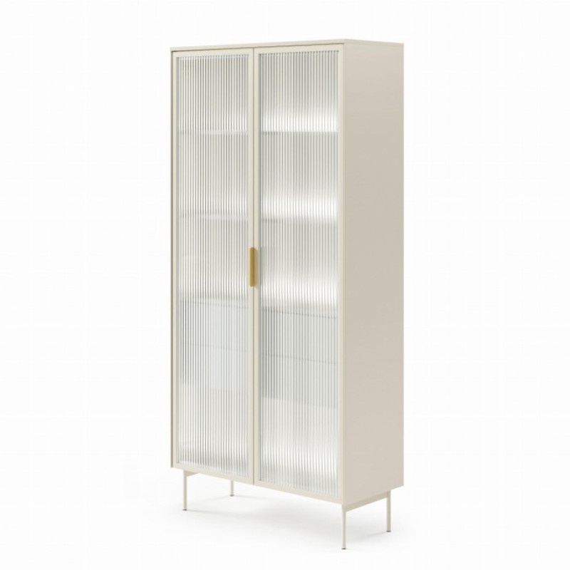 Вітрина висока з підсвіткою Perfect Home Lumi 2D2S/92 194,6х91,5х39,3 Кашемір (PFH-091382)