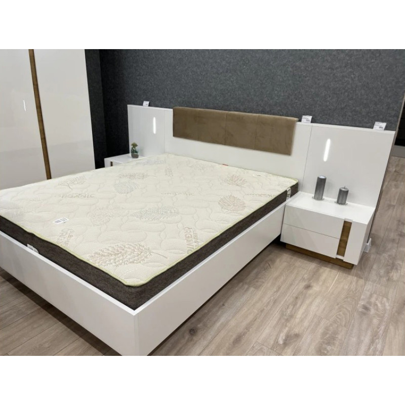 Тумби приліжкові 2 шт з двома шухлядами Perfect Home Marco 2S 102x60x38,4 Білий/Білий глянець/Дуб грандсон (PFH-091049)