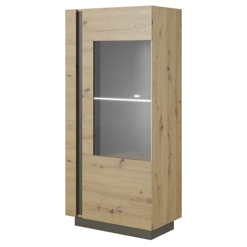 Вітрина низька у вітальню Perfect Home Marco 1D1W/72 154х72х40 Дуб артизан/Графіт (PFH-091060)