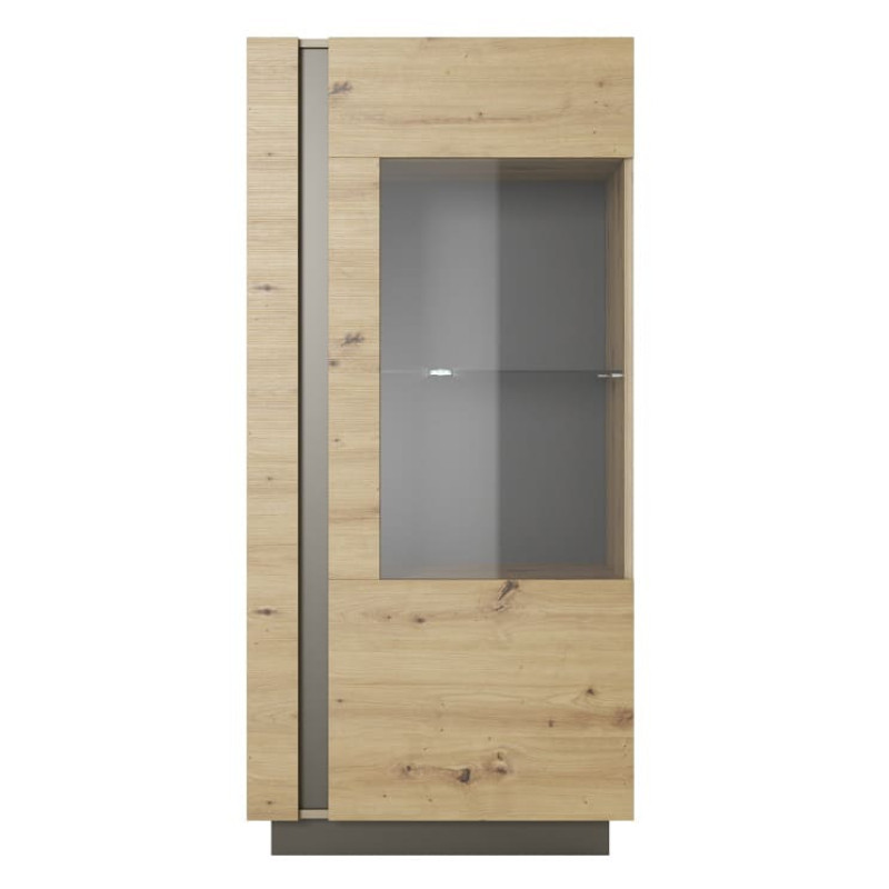 Вітрина низька у вітальню Perfect Home Marco 1D1W/72 154х72х40 Дуб артизан/Графіт (PFH-091060)