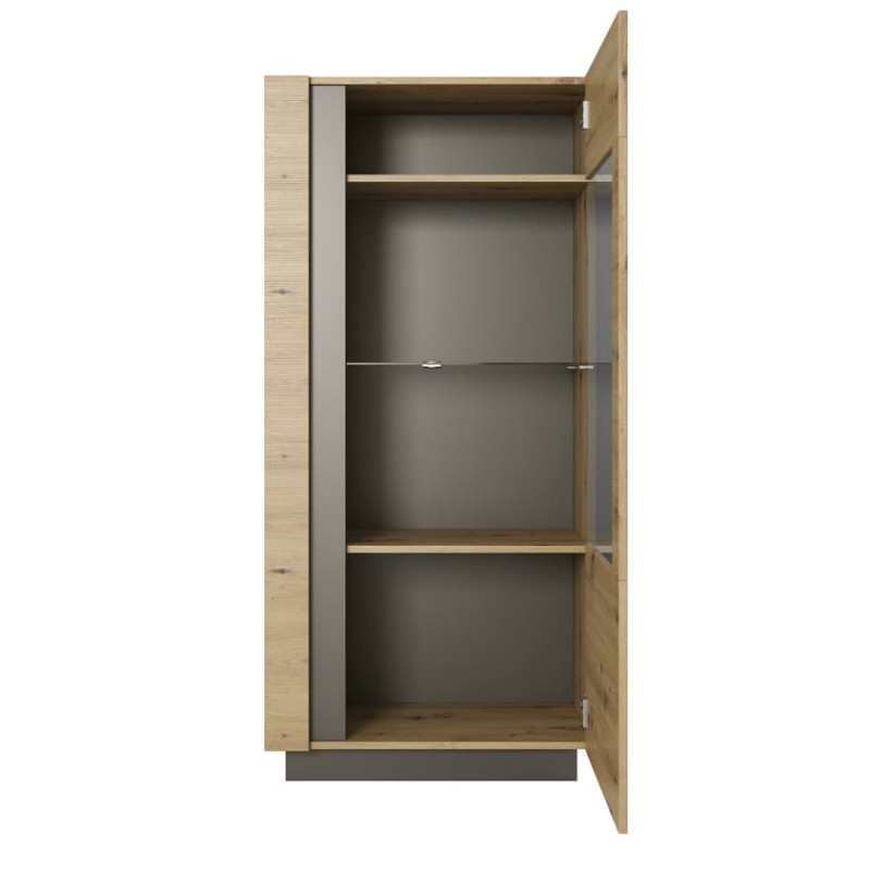 Вітрина низька у вітальню Perfect Home Marco 1D1W/72 154х72х40 Дуб артизан/Графіт (PFH-091060)