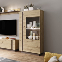 Вітрина низька у вітальню Perfect Home Marco 1D1W/72 154х72х40 Дуб артизан/Графіт (PFH-091060)