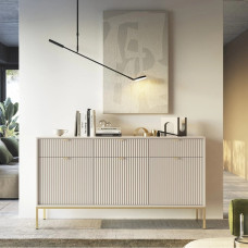 Комод з телескопічними напрямними Perfect Home Nova KSZ154 3D3S 154x63x39 Кашемір (золоті ніжки) (PFH-091245)