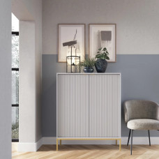 Комод високий Perfect Home Nova K104 2D 104x125x39 Сірий (золоті ніжки) (PFH-091235)
