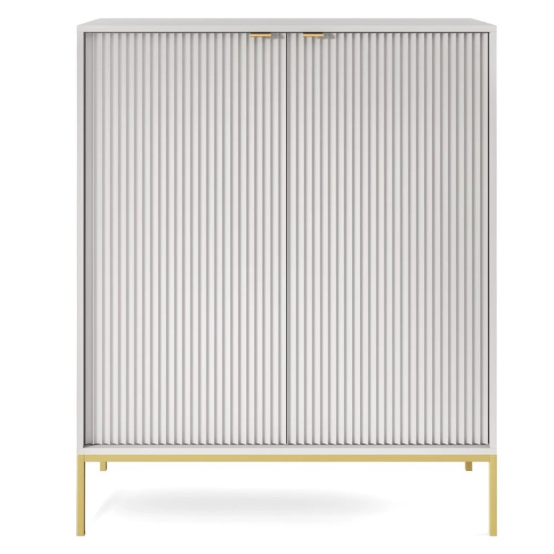 Комод високий Perfect Home Nova K104 2D 104x125x39 Сірий (золоті ніжки) (PFH-091235)