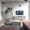 Комод високий Perfect Home Nova K104 2D 104x125x39 Сірий (золоті ніжки) (PFH-091235)