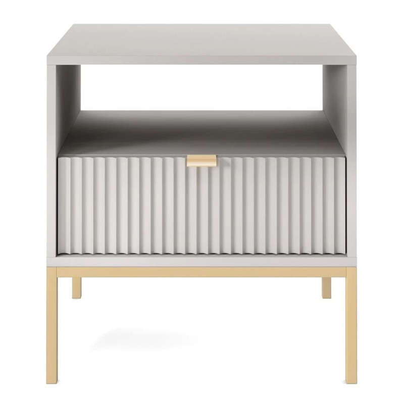 Тумба приліжкова з телескопічними напрямними Perfect Home Nova S54 54х56х39 Сірий (золоті ніжки) (PFH-091257)