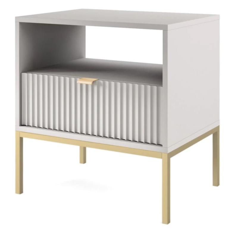 Тумба приліжкова з телескопічними напрямними Perfect Home Nova S54 54х56х39 Сірий (золоті ніжки) (PFH-091257)