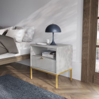 Тумба приліжкова з телескопічними напрямними Perfect Home Nova S54 54х56х39 Сірий (золоті ніжки) (PFH-091257)
